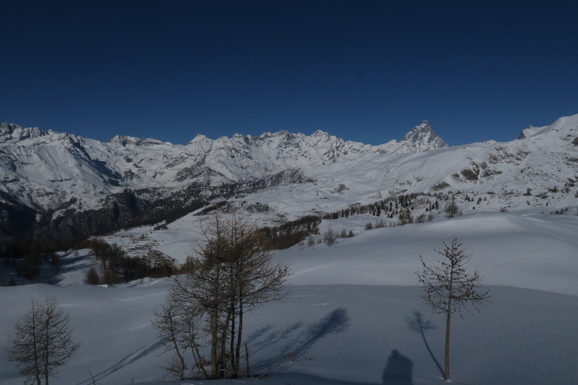 La vista verso il Cervino